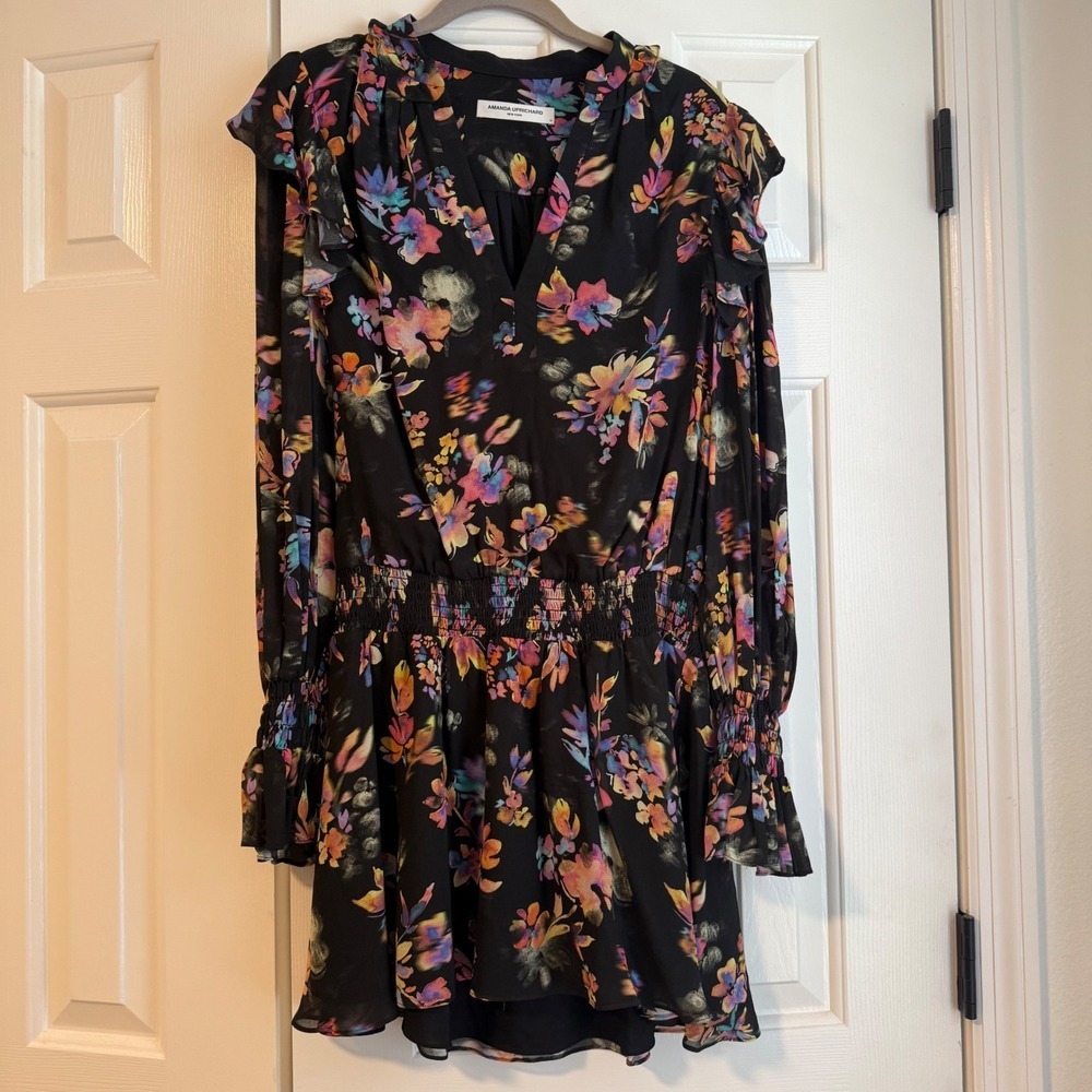 AMANDA UPRICHARD Revolve‎ Cerrone Mini Dress Mirabella Long Sleeve Black Floral - Picture 12 of 16